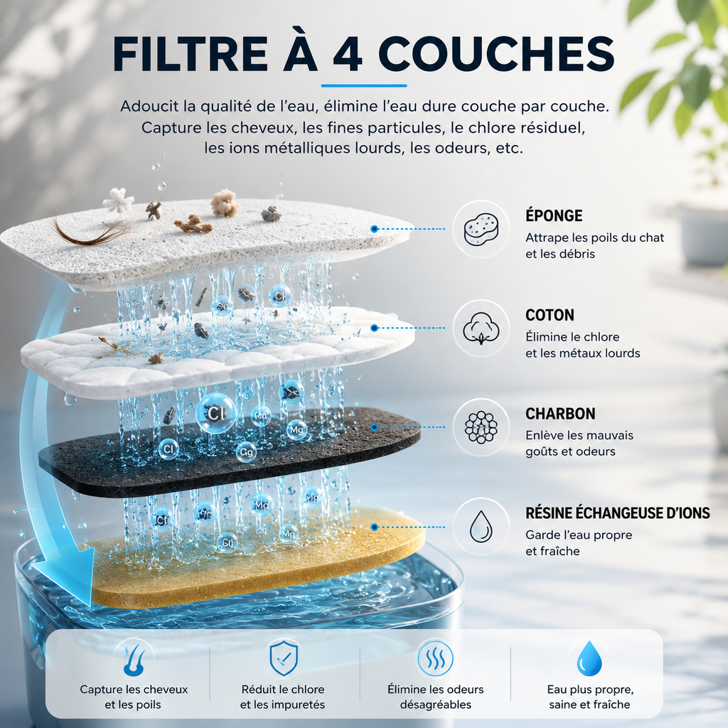 Fontaine à Eau Filtrante pour Chien et Chat — Hydratation Optimale