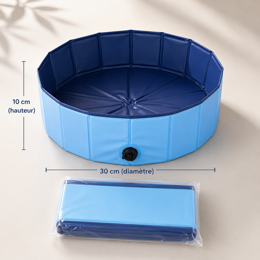 Piscine Pliable pour Chien & Chat — Baignade Estivale Sans Montage