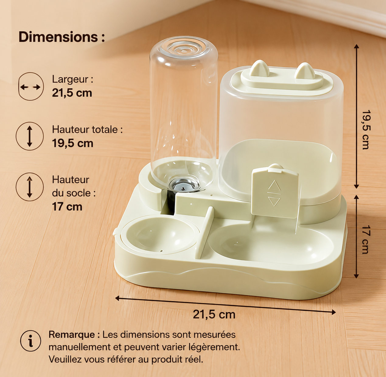 Distributeur 2-en-1 Nourriture & Eau pour Chien & Chat