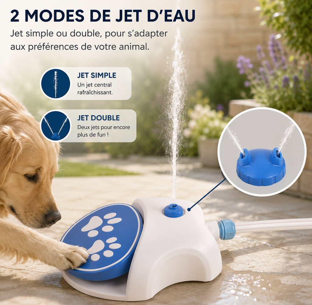 Fontaine Extérieure Autonome pour Chien — Activation par la Patte, Sans Électricité