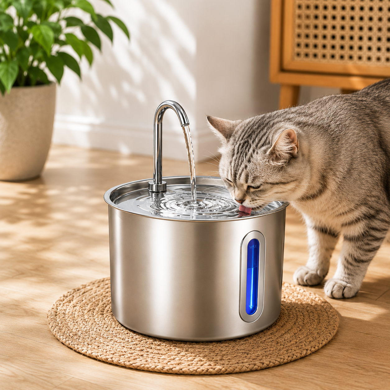 Fontaine à Eau Circulante pour Chat & Chien — 2,2L, Triple Filtration & Pompe Silencieuse