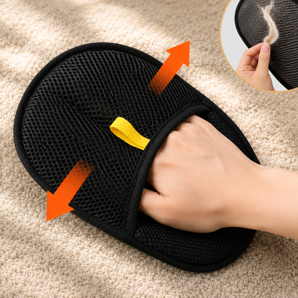 Gant Brosse Anti-Poils Réutilisable pour Chien & Chat — Double Face, Canapé & Vêtements