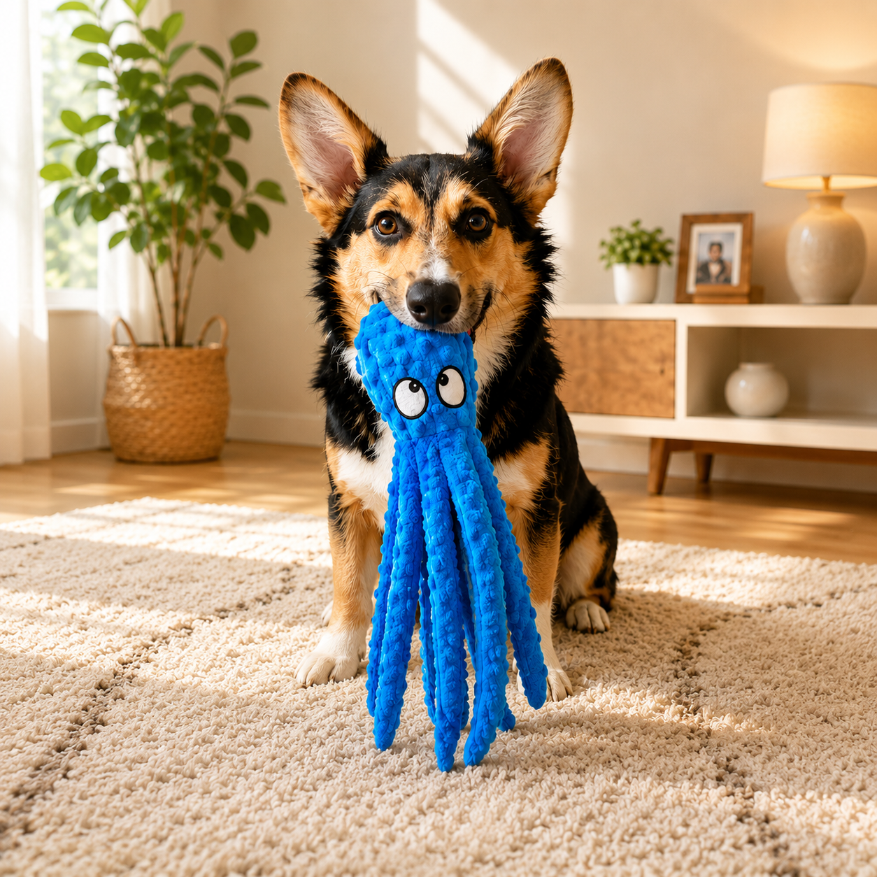 Jouet poulpe résistant pour chien - mastication et jeu