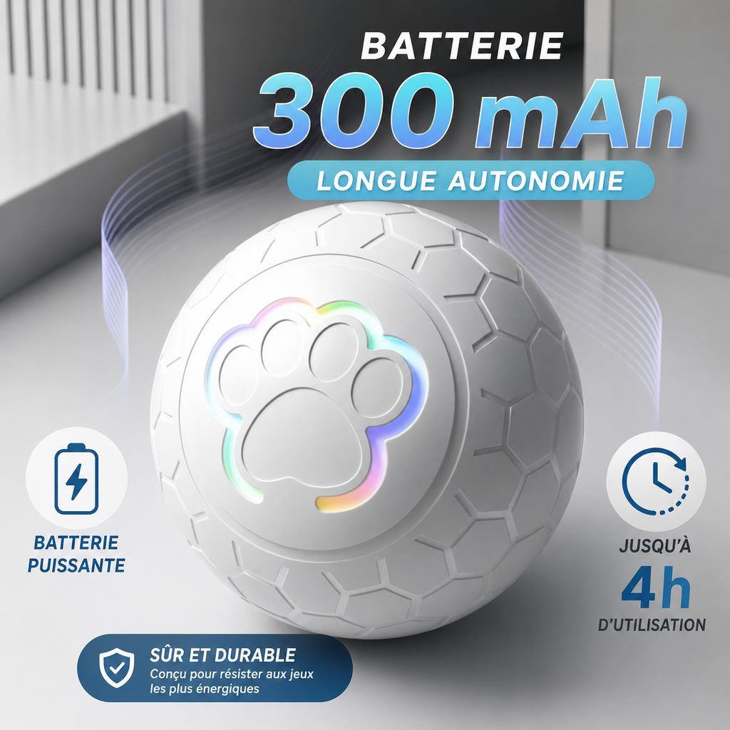 Balle interactive LED pour chien et chat - rechargeable USB