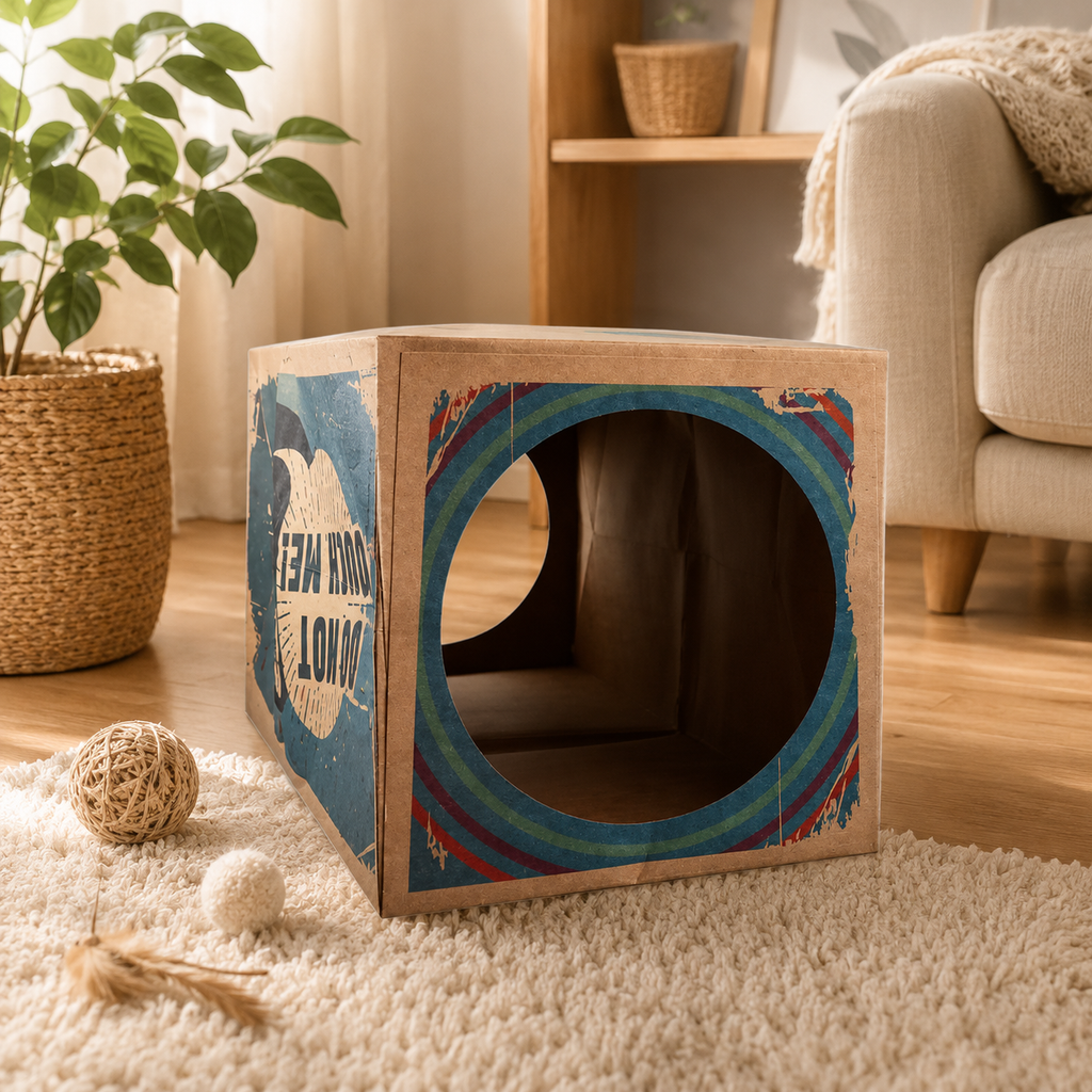 Tunnel cache-cache pour chat - jeu et exploration
