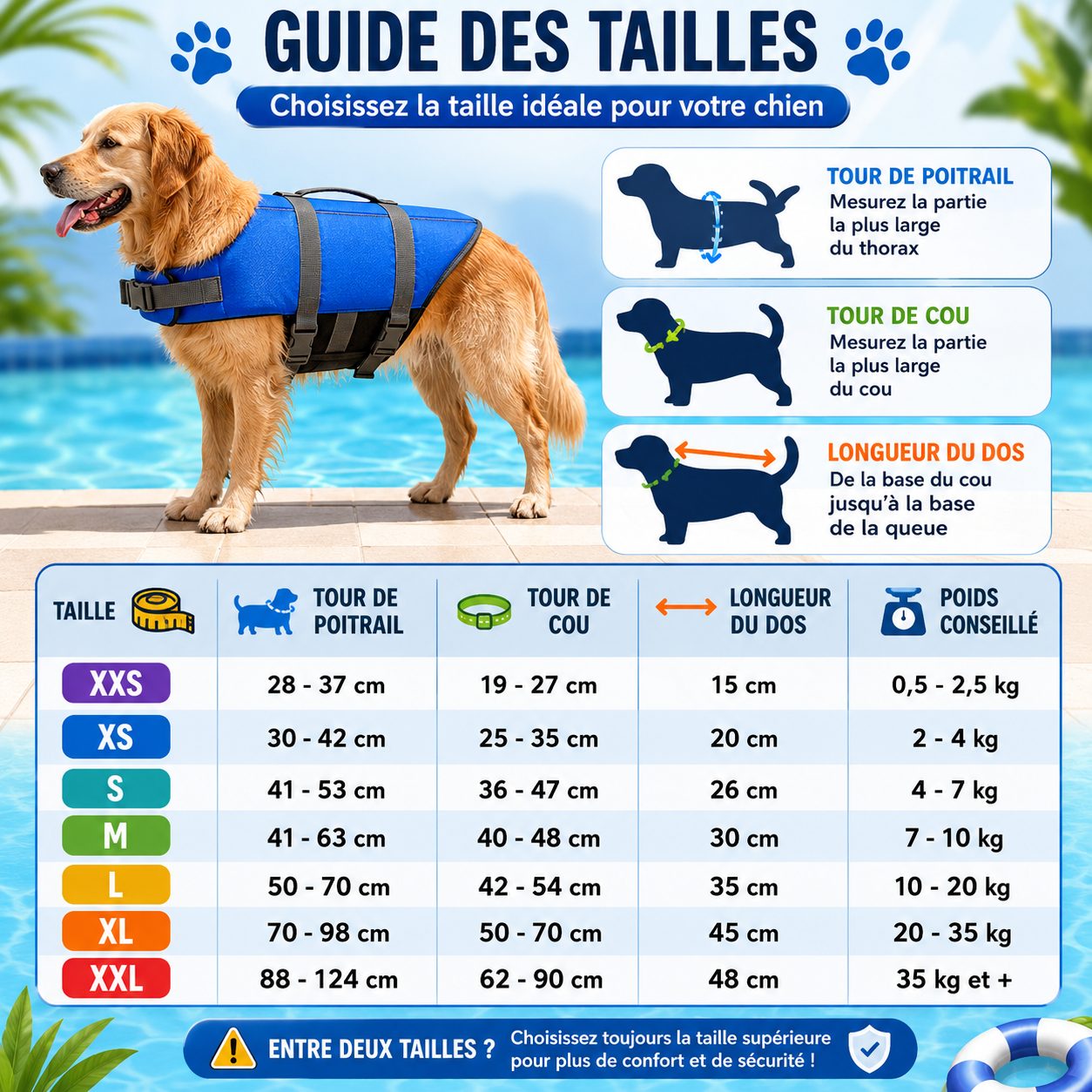 Gilet de flottaison réglable pour chien