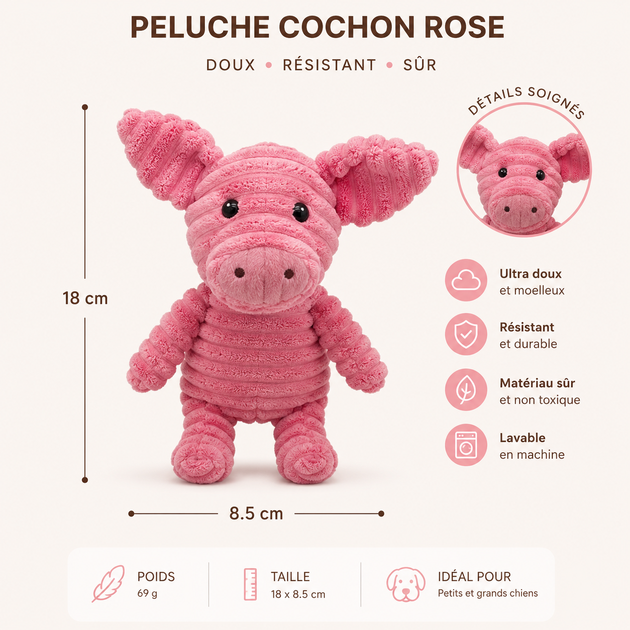 Jouet peluche sonore pour chien - formes animaux