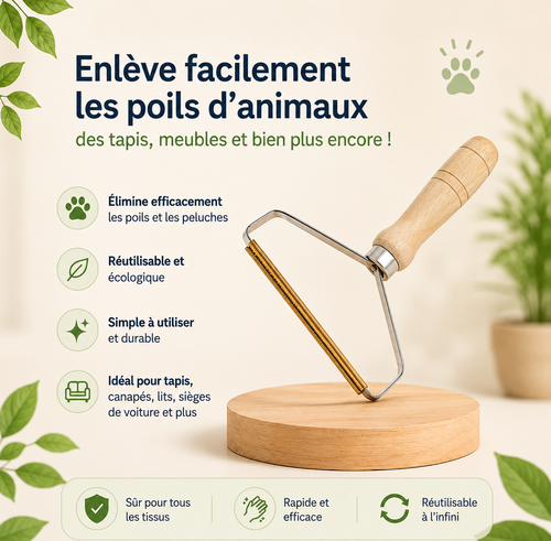 Éliminateur de Poils Réutilisable — Chien & Chat, Canapé & Vêtements