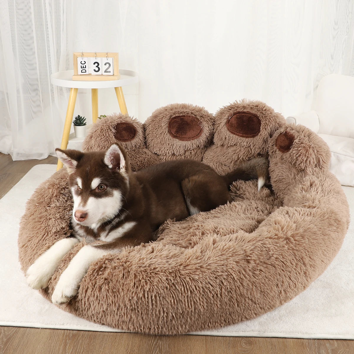 Coussin Ultra-Doux Antistress en Forme de Patte — Lit Peluche pour Chien & Chat
