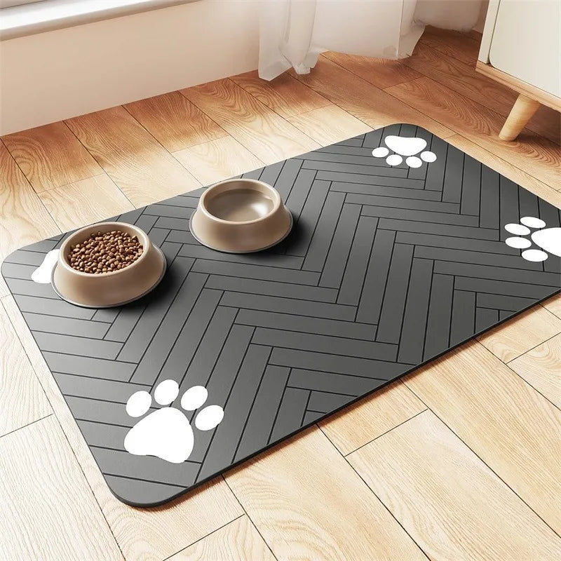 Tapis de gamelle absorbant pour chien et chat