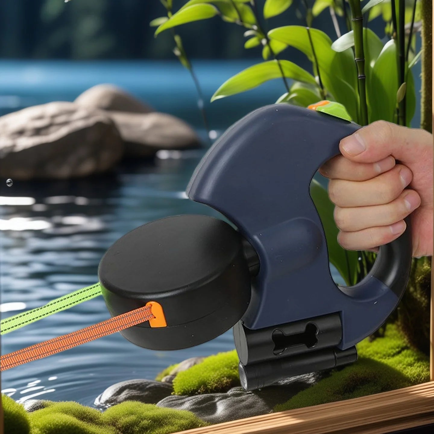 Laisse Double Rétractable pour Chien avec LED — Anti-Emmêlement 360°