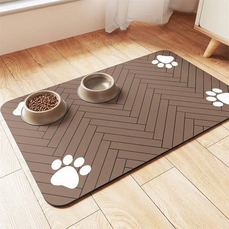 Tapis de gamelle absorbant pour chien et chat