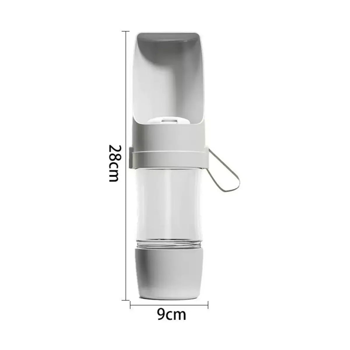 Gourde portable 2-en-1 eau et croquettes pour chien et chat