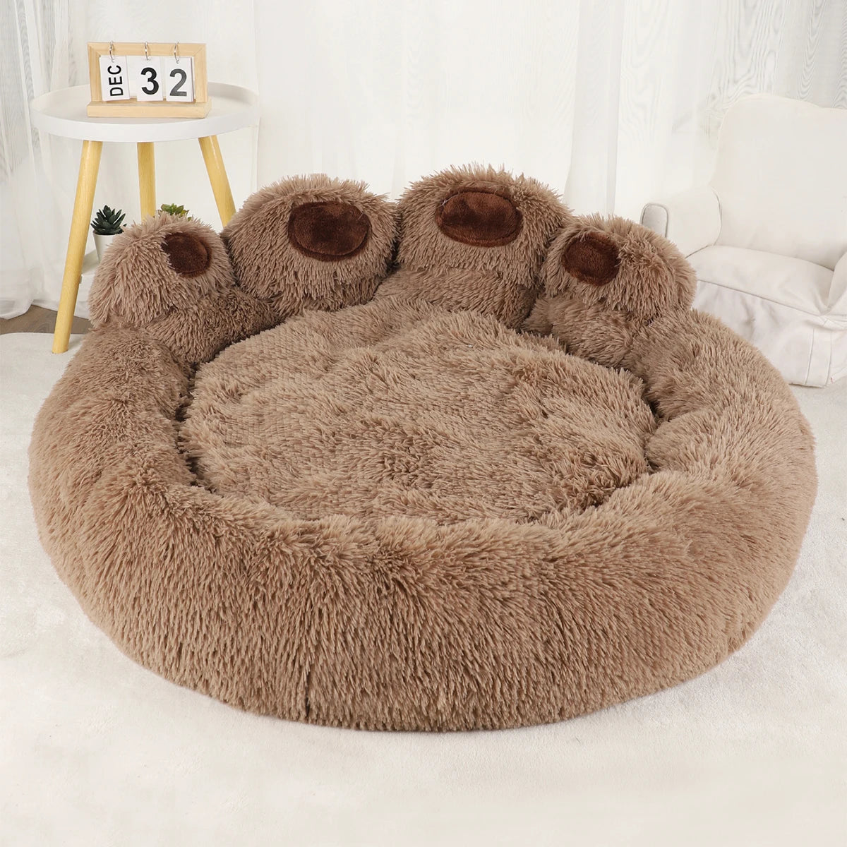 Coussin Ultra-Doux Antistress en Forme de Patte — Lit Peluche pour Chien & Chat
