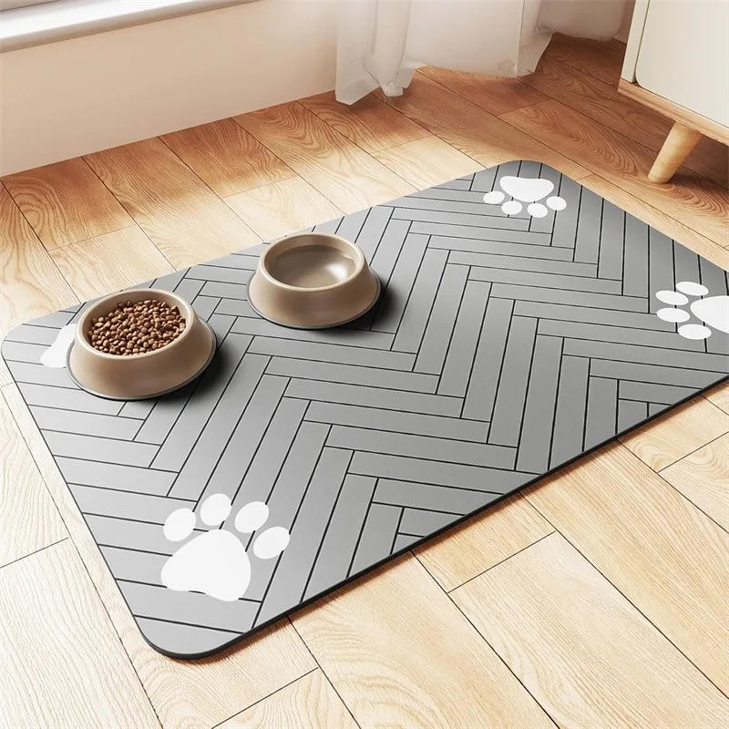 Tapis de gamelle absorbant pour chien et chat